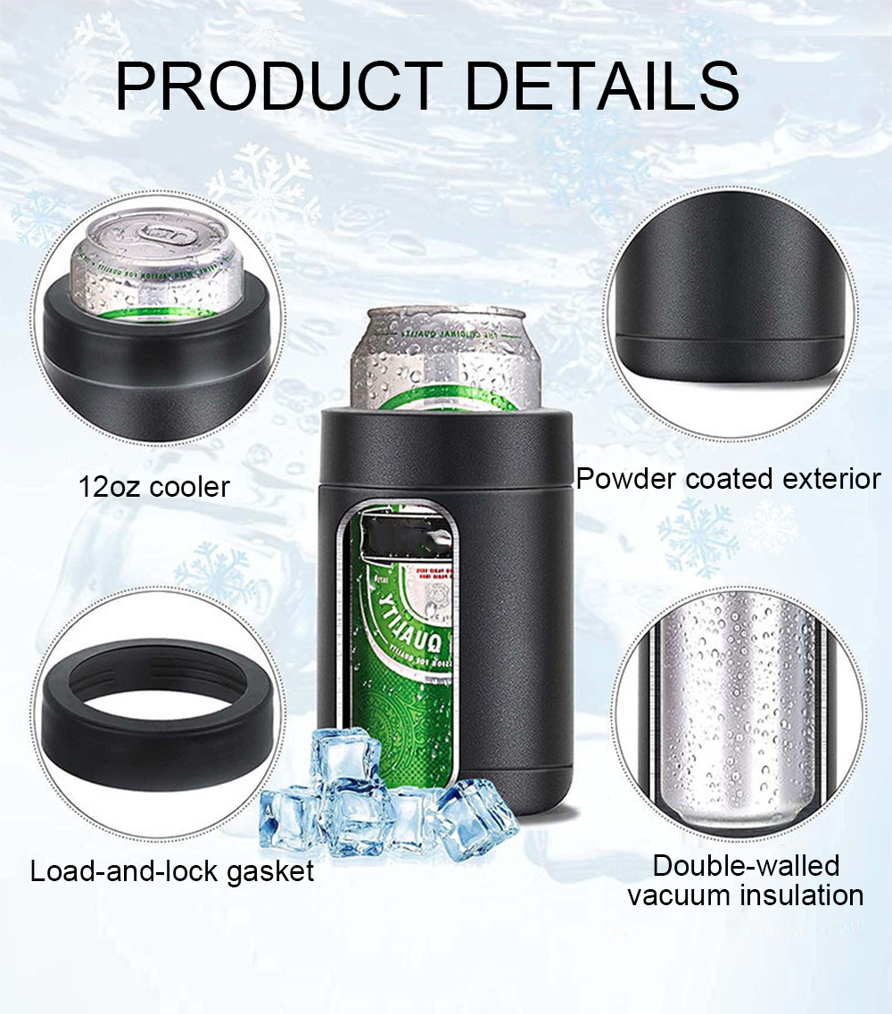 Cheap Price 12oz Vacuum  Stainless Steel Beer Bottle Cooler with Your Logo