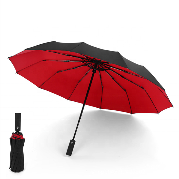 Premium UV Protection Full Automatic Folding Portable Umbrella with Logo Prints