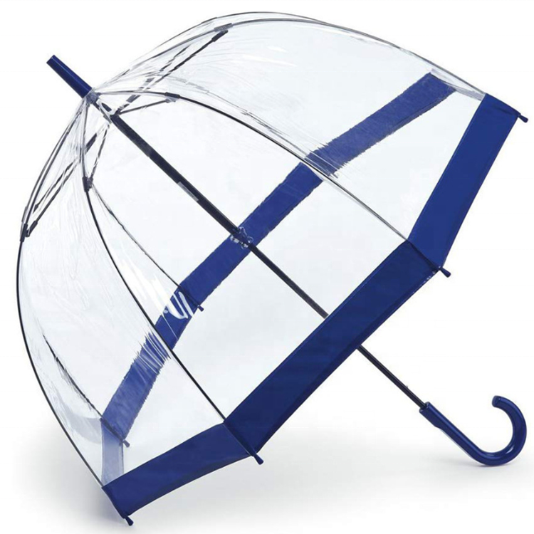 Cheap Promotional Windproof Clear Dome Shaped Umbrella with Custom Logo