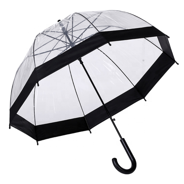 Cheap Promotional Windproof Clear Dome Shaped Umbrella with Custom Logo