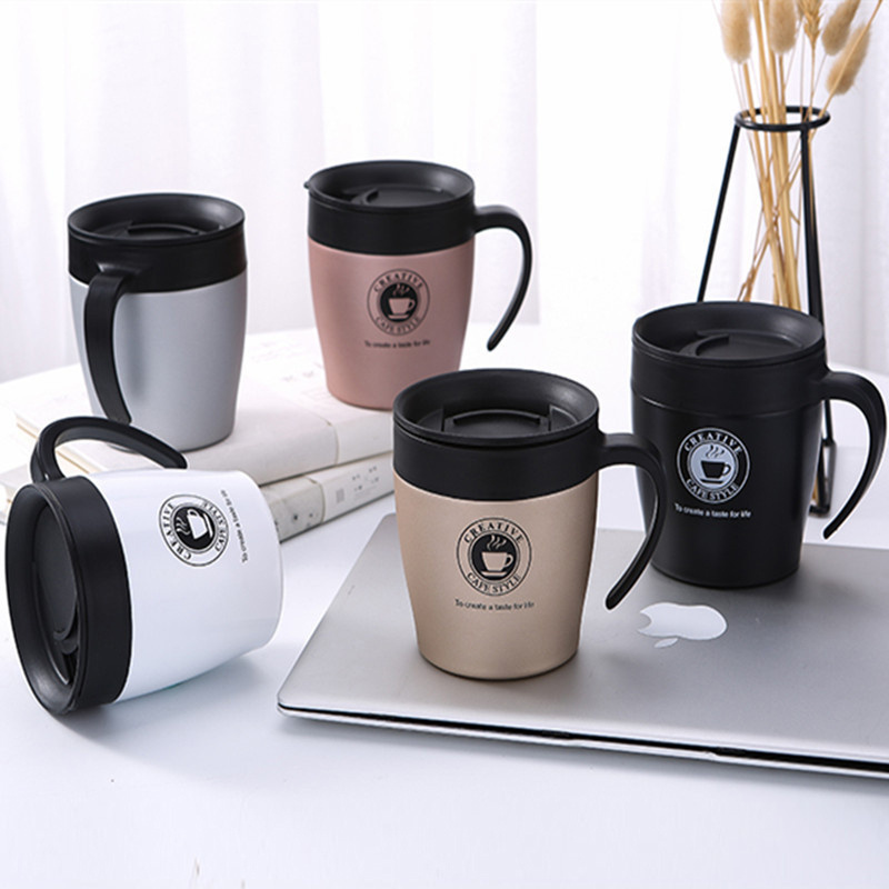 Hot Sale Coffee Tumbler Cup Stainless Steel Thermal Coffee Cup With Handle Double Wall Vacuum Coffee Cup Mugs