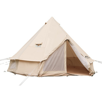 Hot Selling Glamping Canvas Outdoor Tent Large Size 4 to 6 Person Waterproof Family Camping Tents