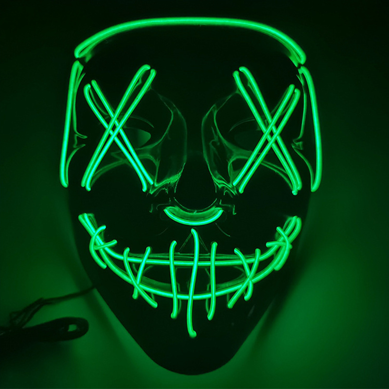 Wholesale Joker LED Light Up Adult Party Mask Halloween Decoration Neon Party Masks Dress Cosplay Custom Masks