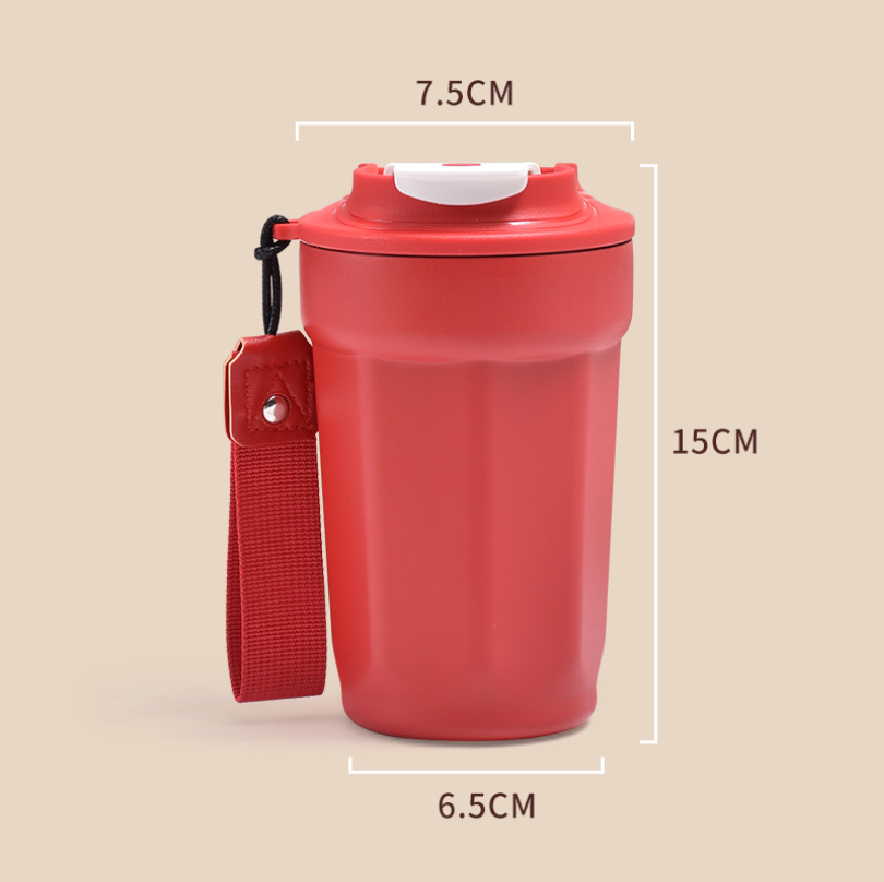 Bpa Free 450ml Octagonal Diamond Shape Coffee Cup Vacuum Insulated 316 Stainless Steel Thermos Coffee Mugs With Handgrip