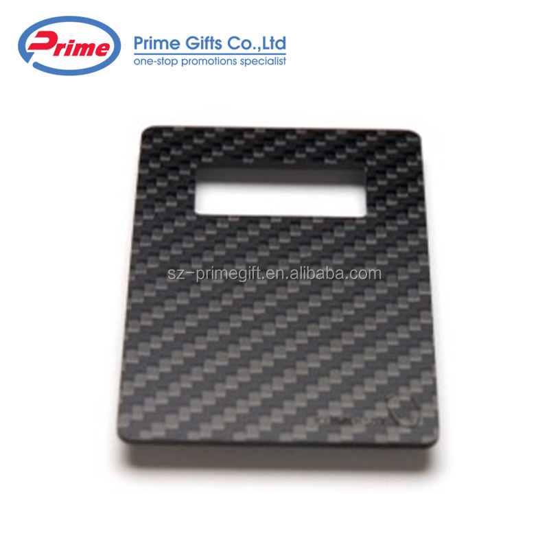 Custom Business Card Shaped Carbon Fiber Bottle Opener