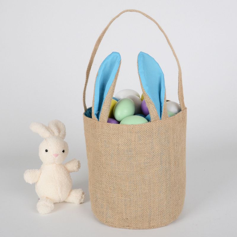 Jute Rabbit Gift Bag Dark Blue Easter Bunny Basket For Egg Wholesale Sedex Factory New Unisex Pink Party Favor 1 Pc/opp Bag