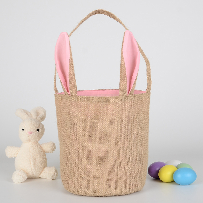 Jute Rabbit Gift Bag Dark Blue Easter Bunny Basket For Egg Wholesale Sedex Factory New Unisex Pink Party Favor 1 Pc/opp Bag