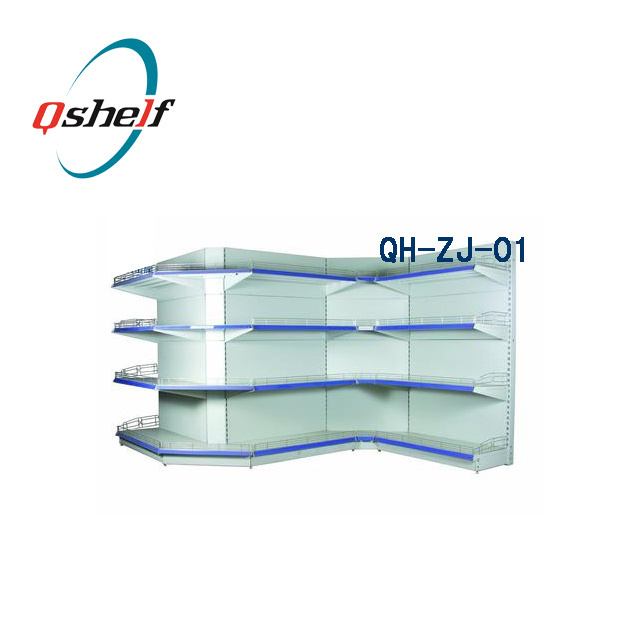 Metal Supermarket Corner Shelf/Corner Shelving/Wall Shelving Unit