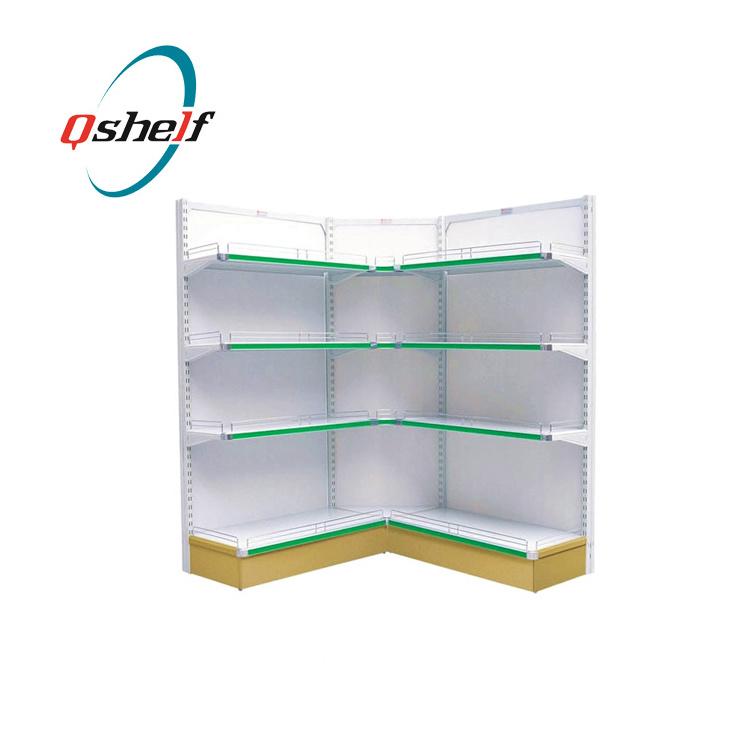 Metal Supermarket Corner Shelf/Corner Shelving/Wall Shelving Unit