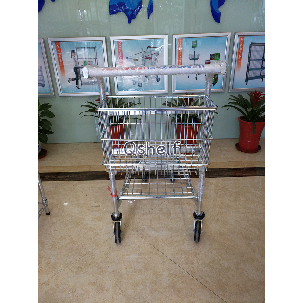 warehouse wire cargo transport trolley with baskets