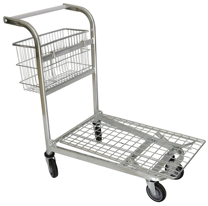 warehouse wire cargo transport trolley with baskets