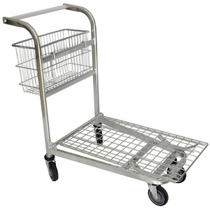 warehouse wire cargo transport trolley with baskets