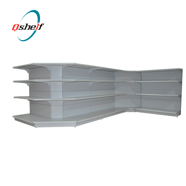 Metal Supermarket Corner Shelf/Corner Shelving/Wall Shelving Unit