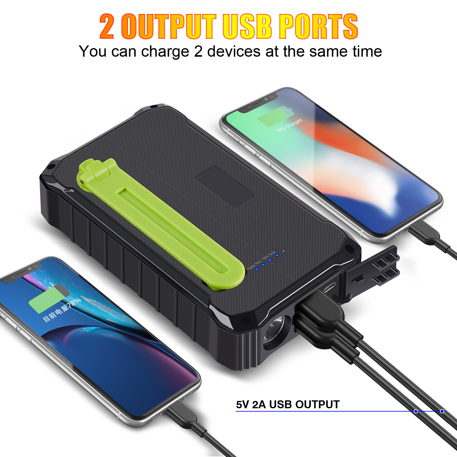 High Capacity Portable Solar Charger Hand Crank Dual USB Powered 12000mAh Solar Panel Power Bank With Led Light