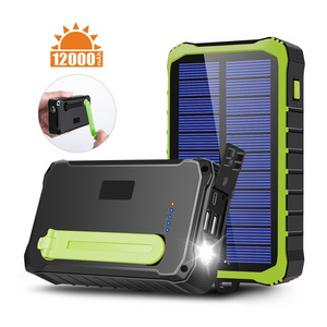 Hand Crank Emergency Solar Power Phone Charger High Capacity 12000mAh Power Bank