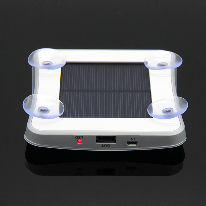 Square 2600mAh Window Solar Cell Phone Charger Portable Power Bank Solar Mobile Charger