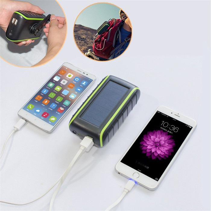 Hand Crank 6000mAh Rohs Solar Charger Power Bank