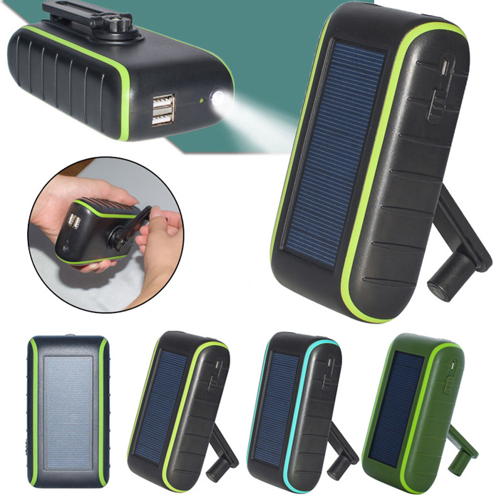 Hand Crank 6000mAh Rohs Solar Charger Power Bank