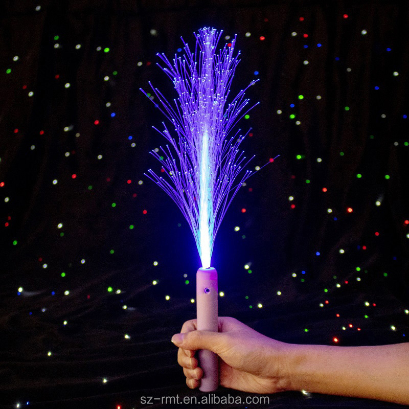 Colorful Battery Operated LED Light Wands Fiber Optic Wands Glow Fiber Optic Wands for Party Favors