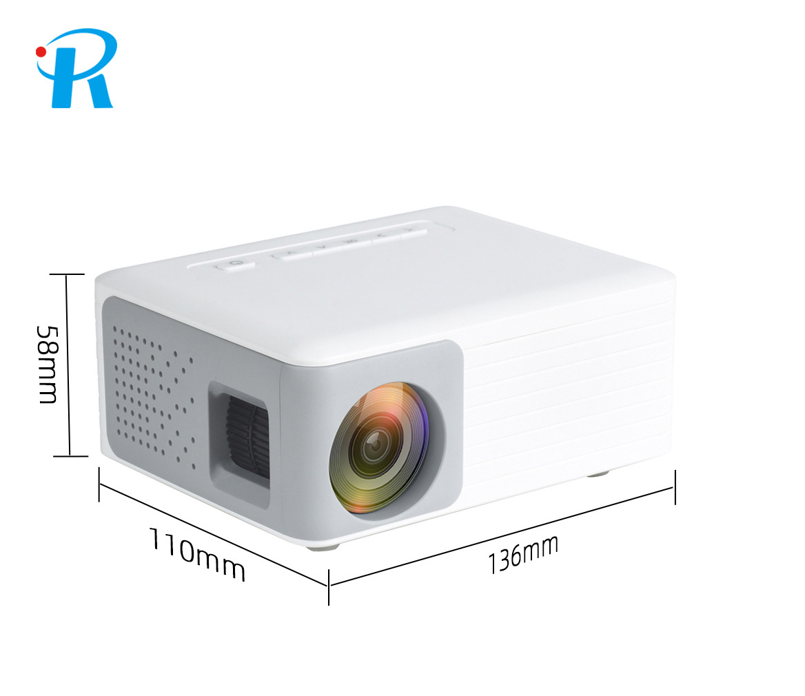 720p Mini Beam Projector 100 Lumen Portable LED Proyector HDMI Christmas LCD Projectors Home Theater for Kids N2 White