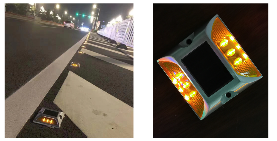 solar powered cat eye flashing aluminum light led solar road stud