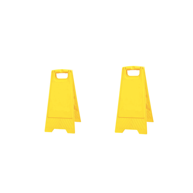 plastic warning yellow caution sign blank wet floor sign