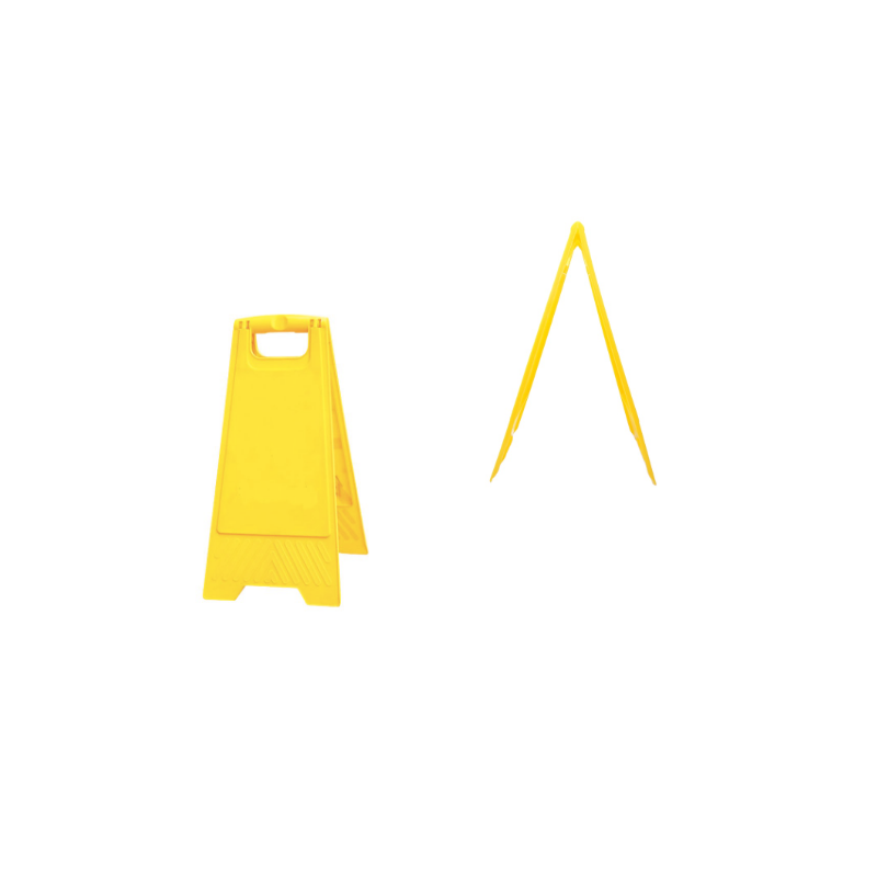 plastic warning yellow caution sign blank wet floor sign