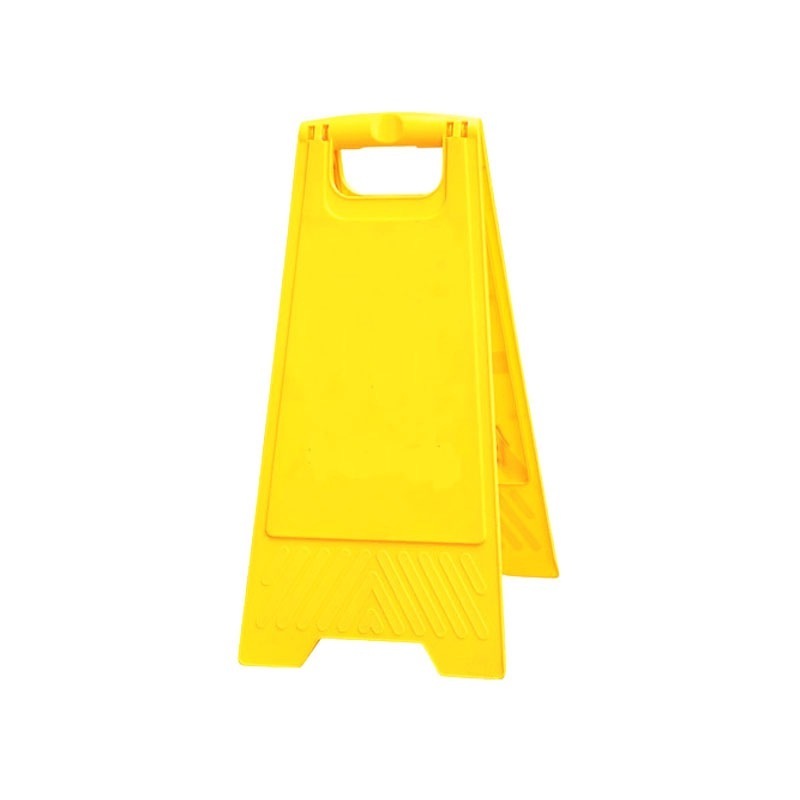 plastic warning yellow caution sign blank wet floor sign