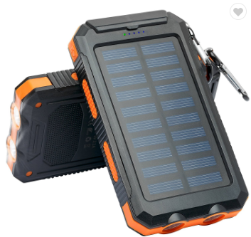 Outdoor Waterproof Camping 20000Mah Solar Power Bank Solar Phone Charger External Backup Battery Pack with Dual USB Ports