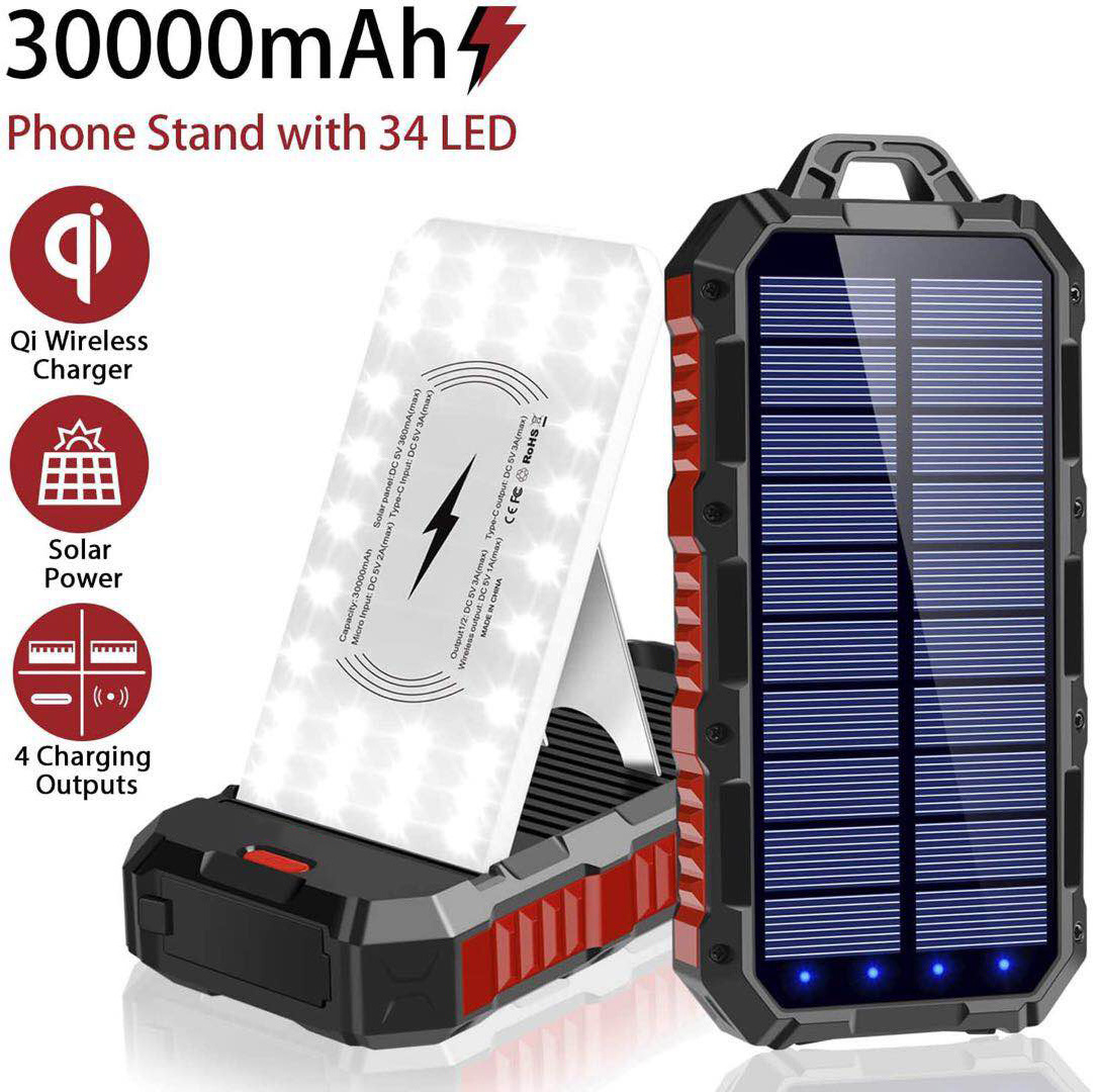 Cheap Price 80000Mah Solar Charger Phone For Outdoor Camping Solar Panel Charger Portable Power Bank 30000MaH