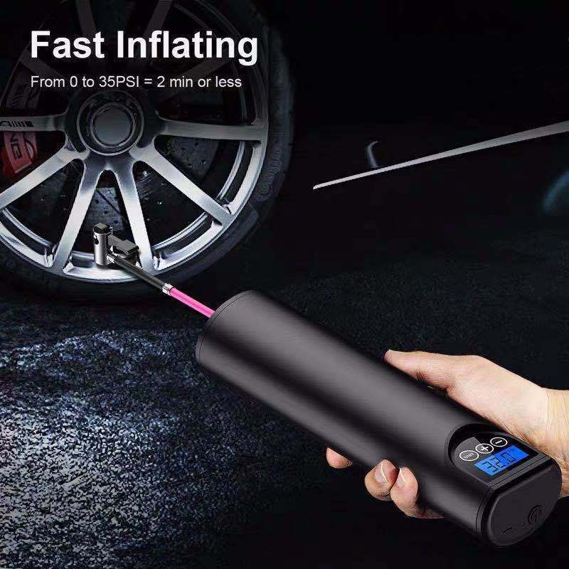 Rechargeable High Pressure Mini Lightweight Portable Bike Pump Electric motorcycles car Tire Inflator with LED Light