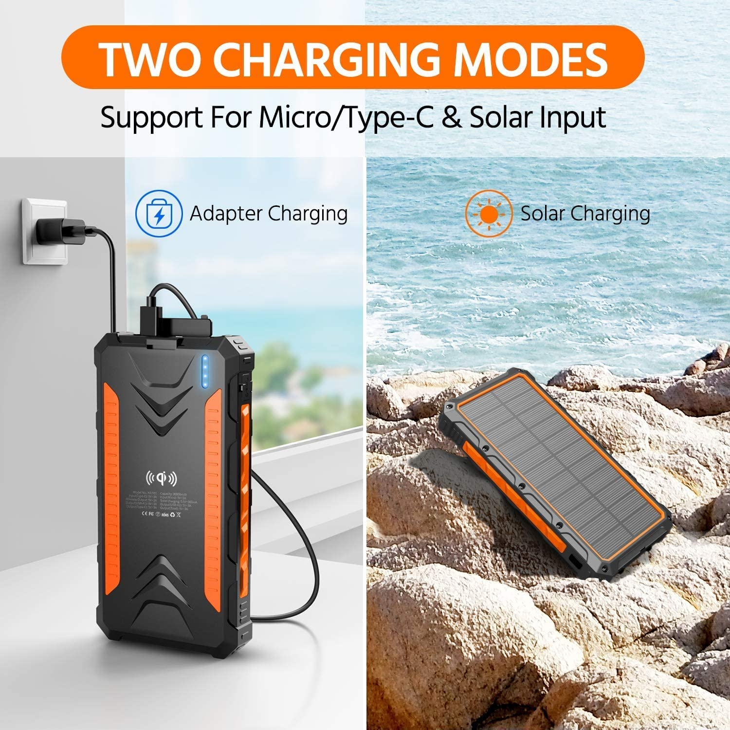 Multi-Purpose Portable 10000Mah 15000Mah 20000Mah 30000Mah Branded Battery Charger Solar Power Bank