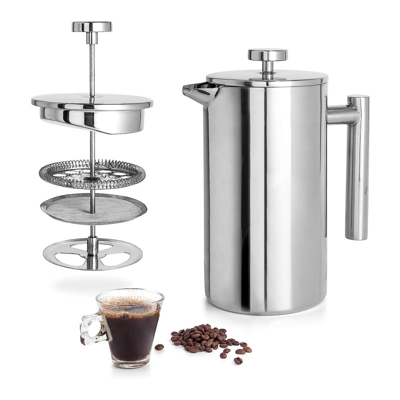 Cafetieres Coffee Plunger 34oz Coffee Press Most Popular Highly Polished Stainless Steel French Press Coffee And Tea Maker