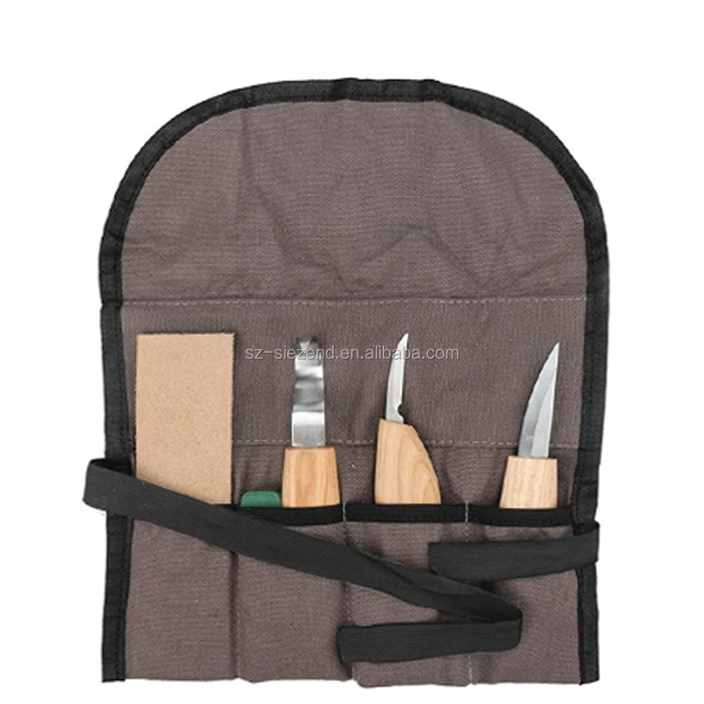 Hand Tools Wholesale Wood Carving Tools Set, 5 in 1 Kit for Beginners Sharpener Chip Whittling Wood Carving Knife Set