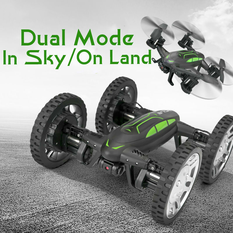 FY602 Air / Road RC Camera Drone Car 2 in 1 Flying Car RC Quadcopter Drone 6-Axis 4CH Helicopter With HD Camera High Speed 4WD