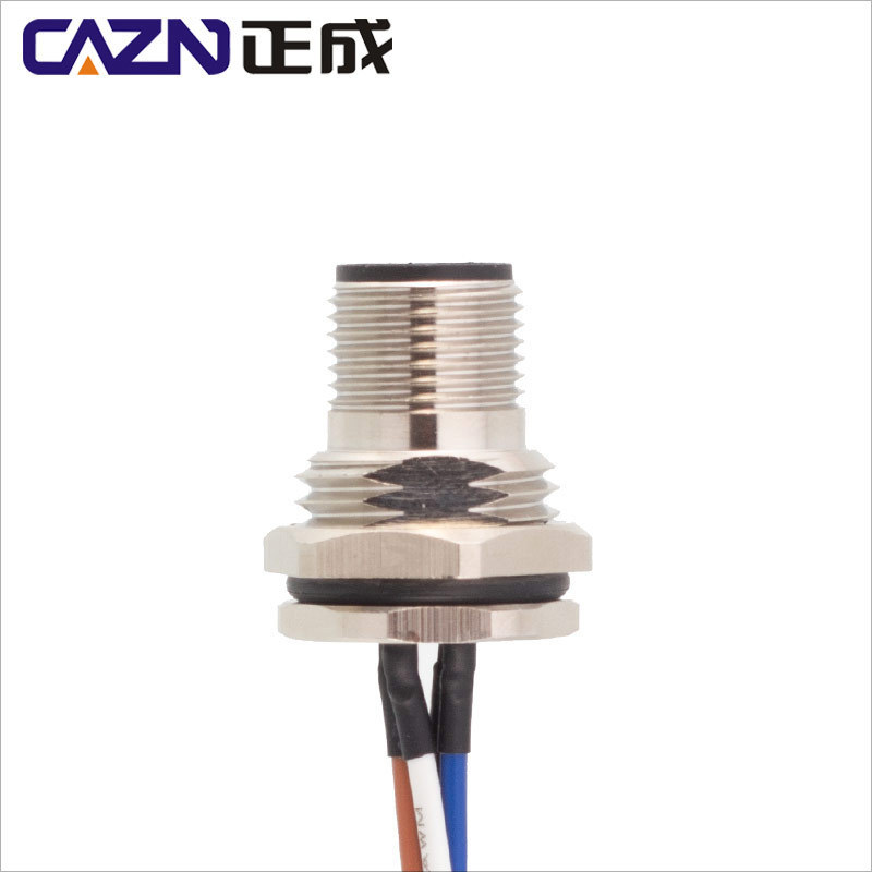 M12 Waterproof IP67 Screw Threaded Coupling Sensor Connector Female Socket 4 5 8 Pins M12 Panel Back Mount Wire Cable Connector