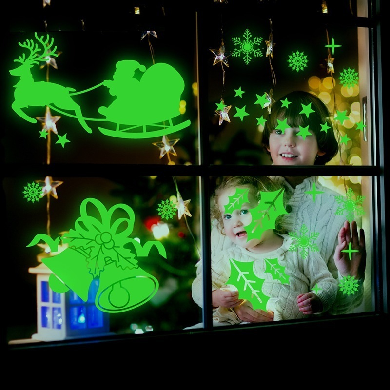 Luminous Christmas Snowflake Electrostatic Glass Vinyl Window Wall Decoration Stickers