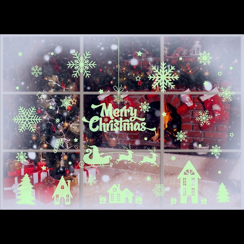 Luminous Christmas Snowflake Electrostatic Glass Vinyl Window Wall Decoration Stickers