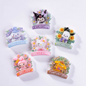 Cartoon Wreath Sanrios Diy Accessories Cream Gel Hair Phone Case Stationery Stickers Kitty 3d Hello Nail Charms Wholesale