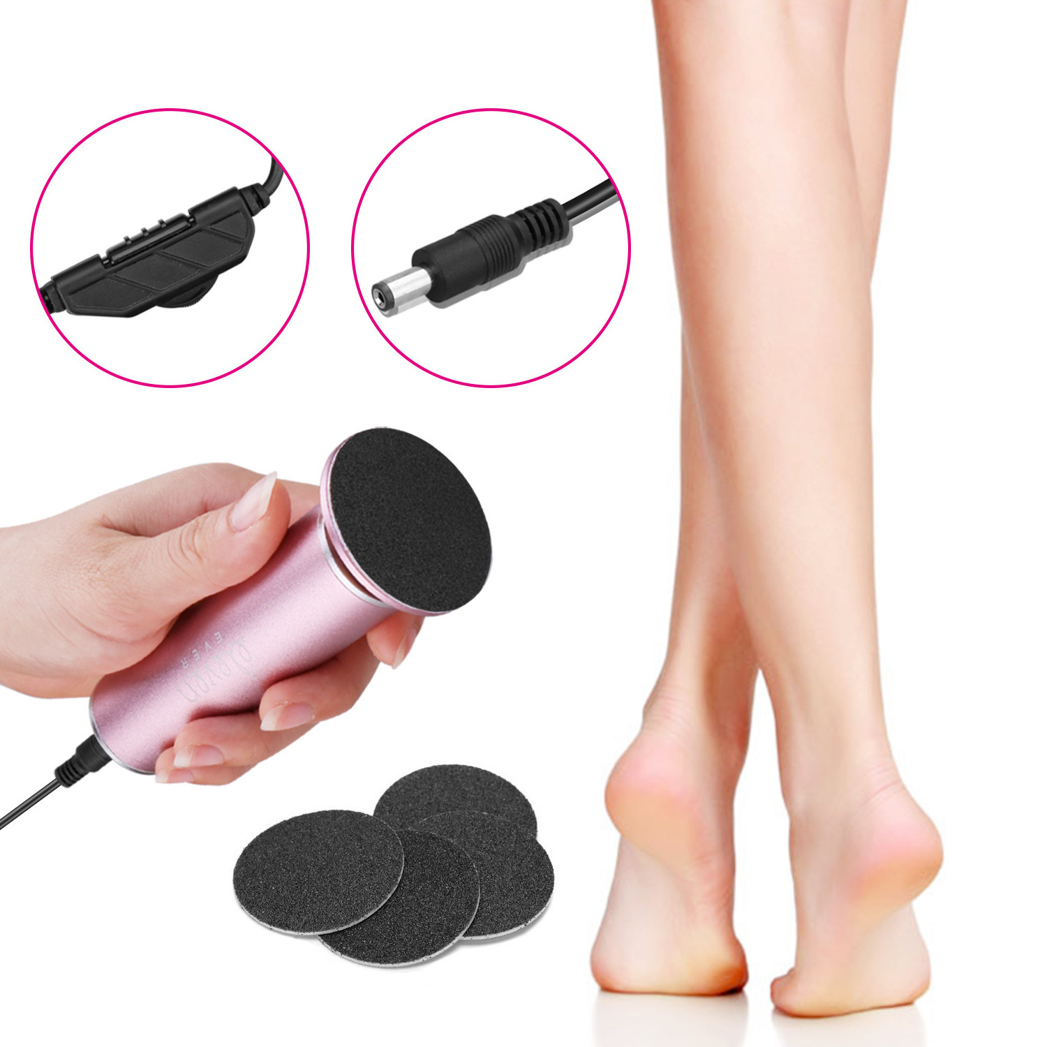 New Style Professional Foot Callus Remover Tools Electric Pedicure Foot File With Replaceable sanding paper