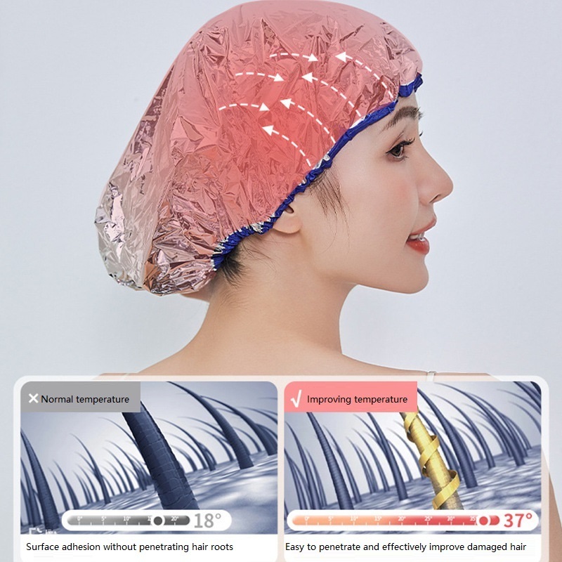 Reusable Constant Temperature Aluminum Foil Deep Conditioning Waterproof Baked Hair Care Steam Treatment Cap