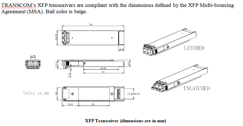 XFP 10G 1550nm 80km 10G WDM / BIDI / Simplex Duplex Fiber Packard Enterprise Optical  Receivers/Transmitters/Hewlett