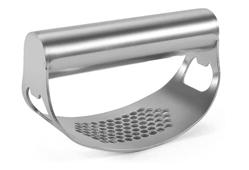 Stainless Steel Garlic Press Crusher Rocker Mincer Squeezer Kitchen Tool  for Homes and Restaurants Food Chopper