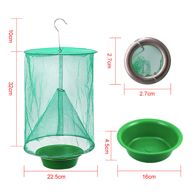 Fly Control Trap Tools Reusable Hanging Fly Catcher Killer Flytrap Cage Net Trap Garden Supplies