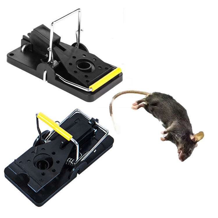 Quick Effective Safe Black Yellow Mice Trap Indoor Outdoor Bait Stainless Spring  Useful Mouse Trapper