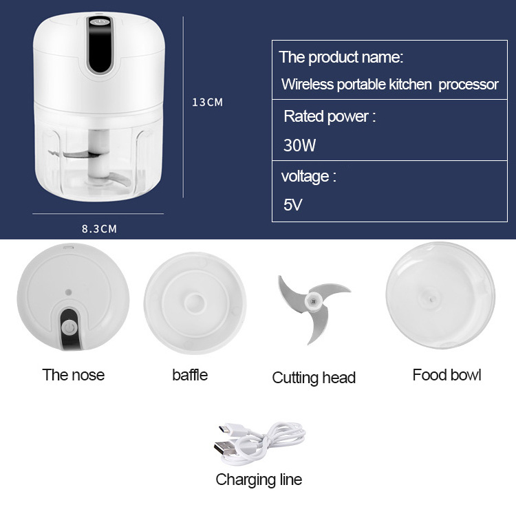 USB Electric 3 Blades Mini Handy Compact Chopper