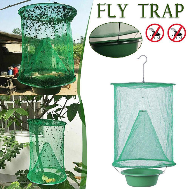 Fly Control Trap Tools Reusable Hanging Fly Catcher Killer Flytrap Cage Net Trap Garden Supplies