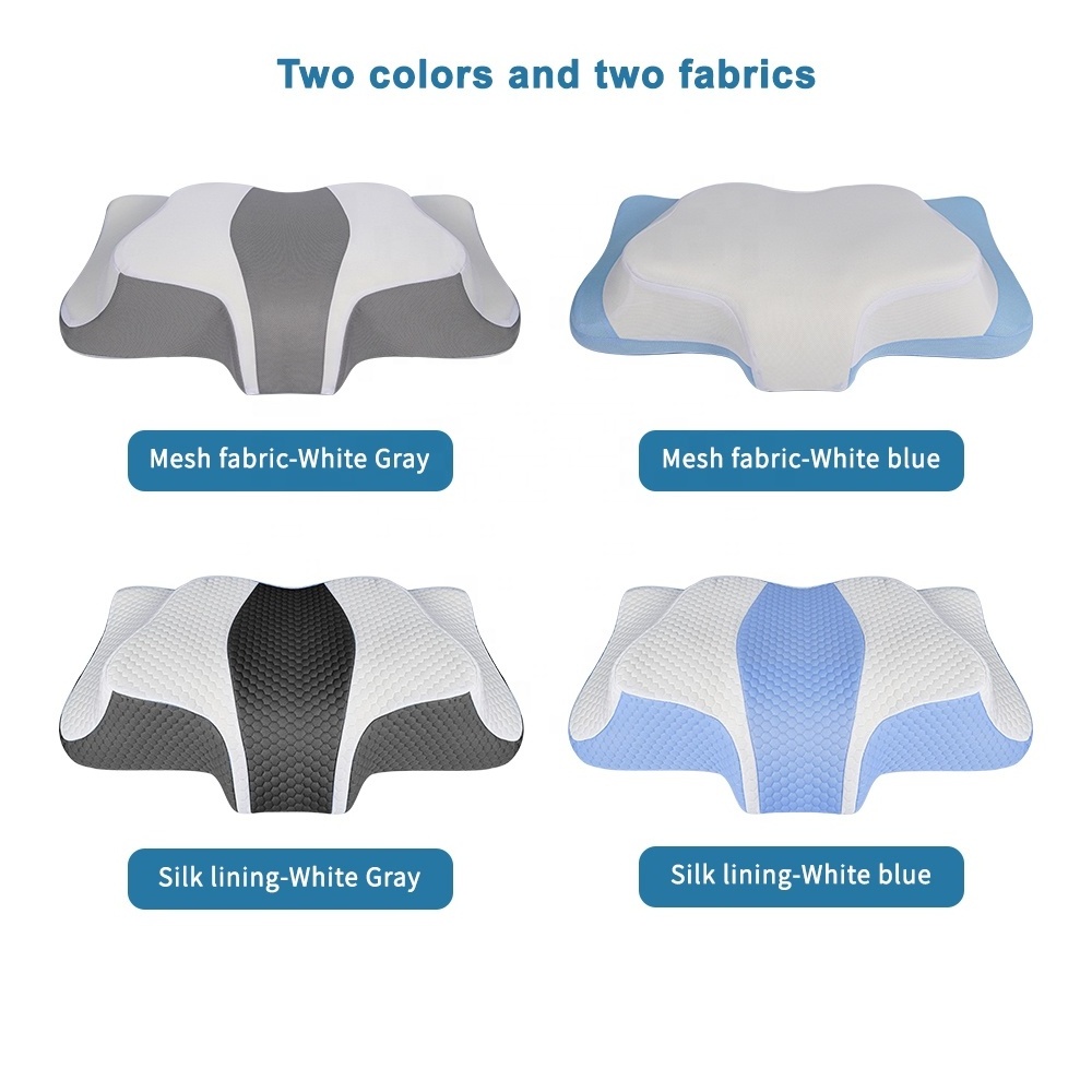 Own Patent Hollow Design Odorless Memory Foam Pillows with Cooling Case Orthopedic Bed Pillow Contour Support Neck Pillow