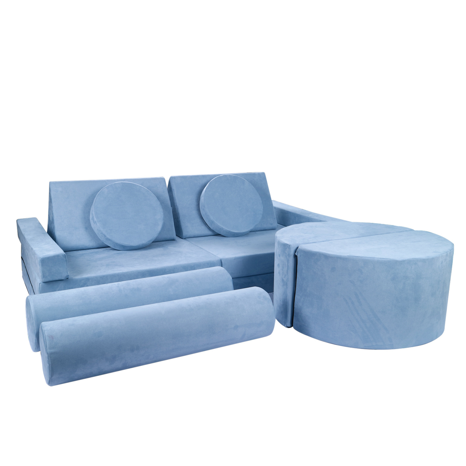 Wholesale Suede Cover Modular Child Sectional Sofa Memory Foam Kids Play Couch