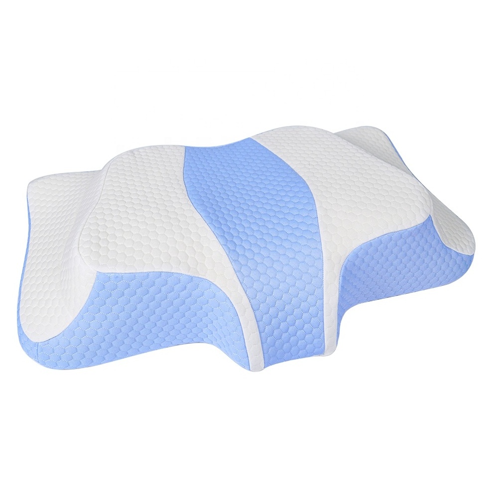 Own Patent Hollow Design Odorless Memory Foam Pillows with Cooling Case Orthopedic Bed Pillow Contour Support Neck Pillow